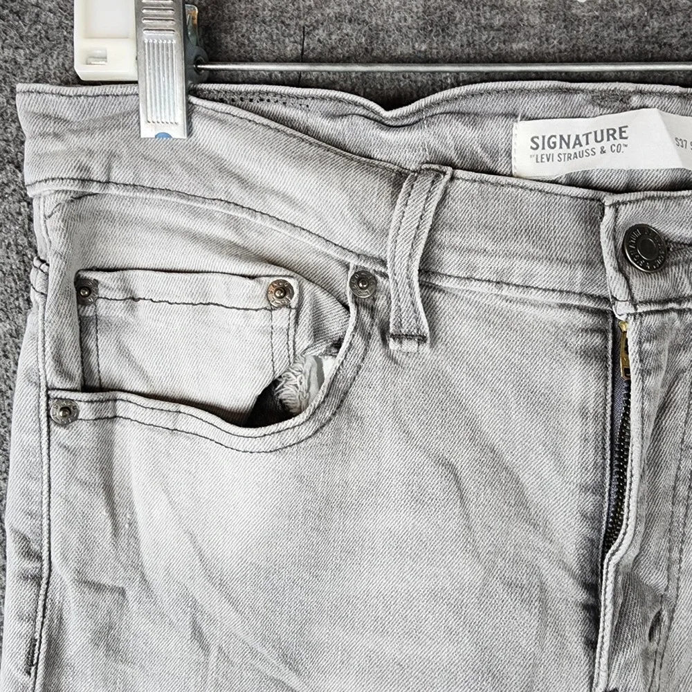Signature by Levi Strauss & Co. Jeans Mens 32x30 S37 Slim Grey Stretch EUC